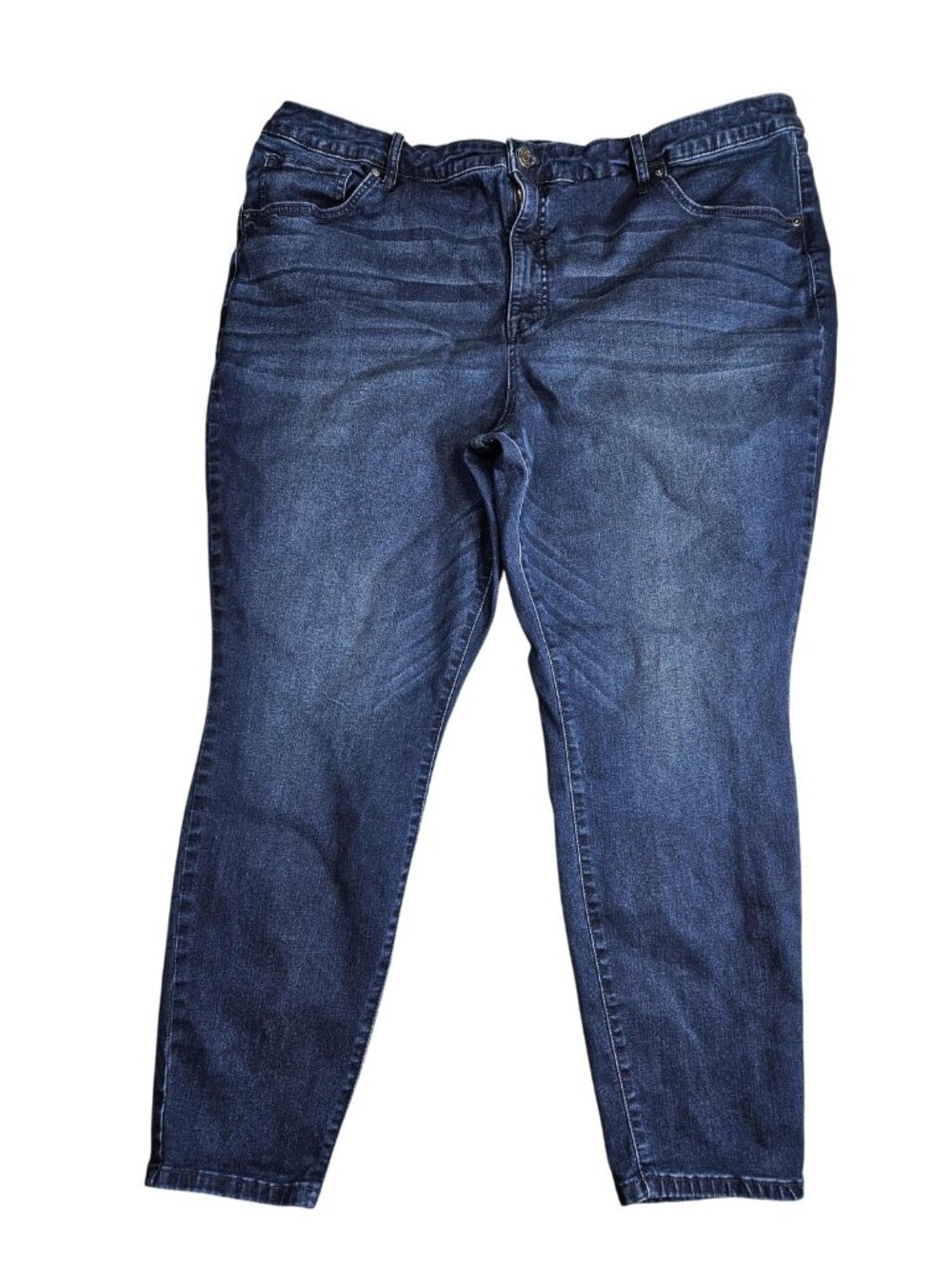 Terra & Sky Skinny Jeans Womens 26W Blue Med Wash High Rise Stretch‎ Denim